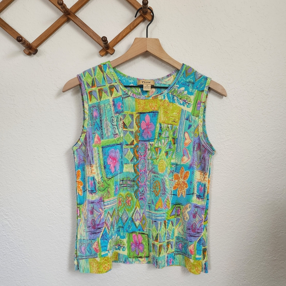 Colorful Y2K pleated Tank Top